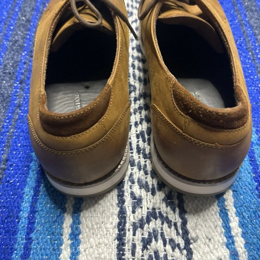Franco Fortini Men's 10.5 Brown Leather Lace Up Dress Casual Shoes Oxford